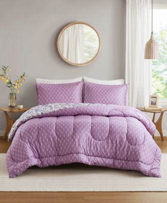 Mina Reversible Printed 3-Pc. Comforter Sets, Exclusively at Macy's