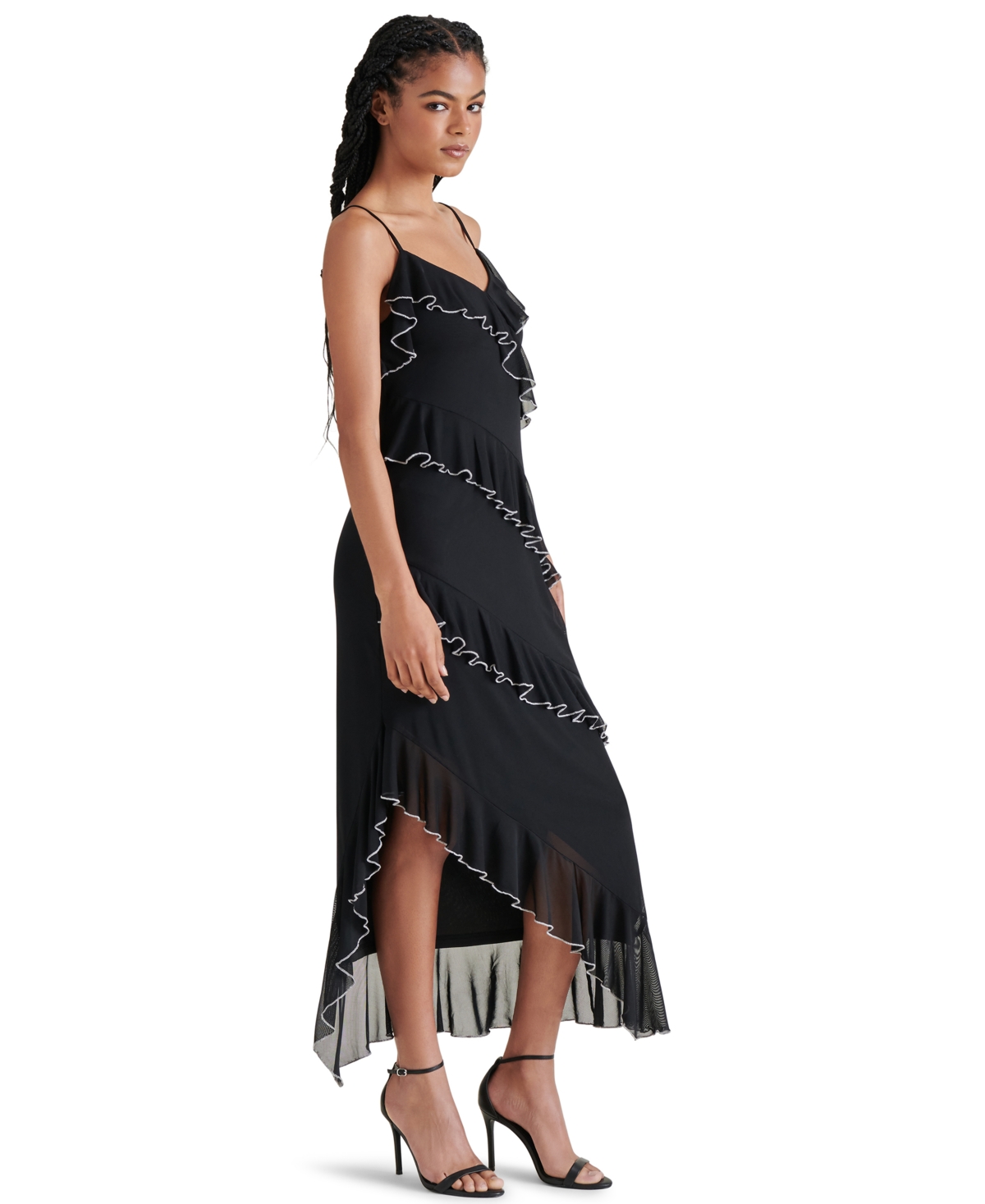 Steve Madden Women's Aidi Ruffled Midi Dress In Black