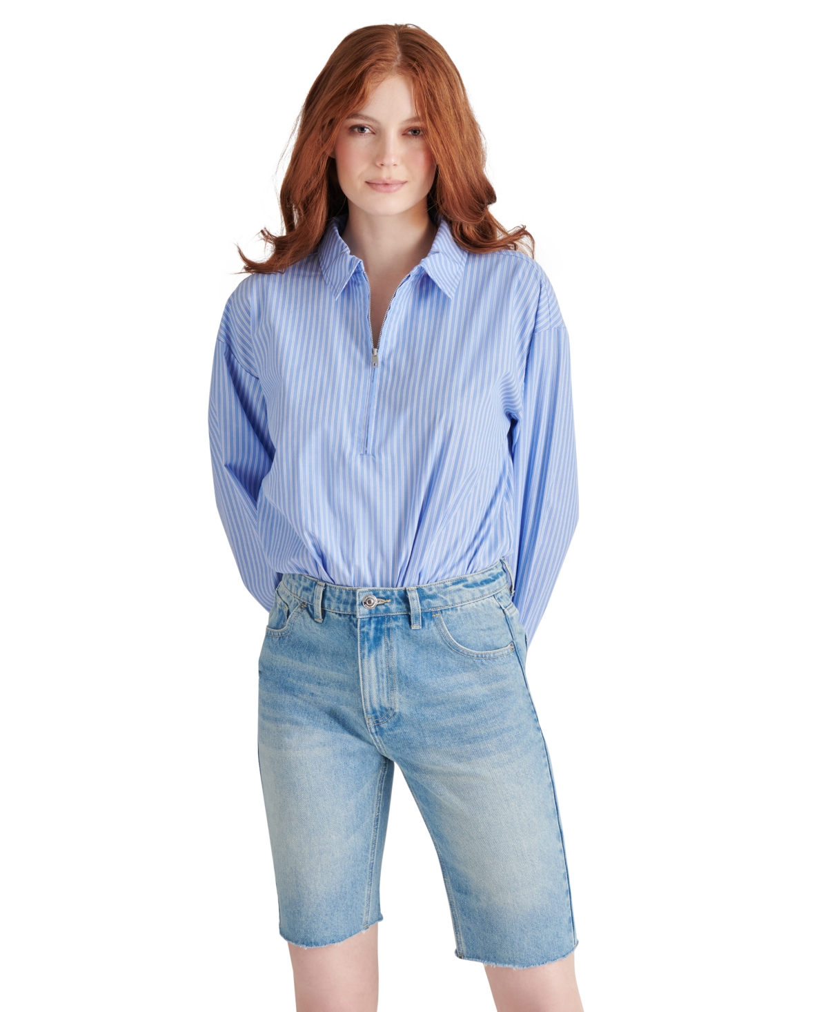 STEVE MADDEN WOMEN'S ALMA ZIP-UP BODYSUIT 