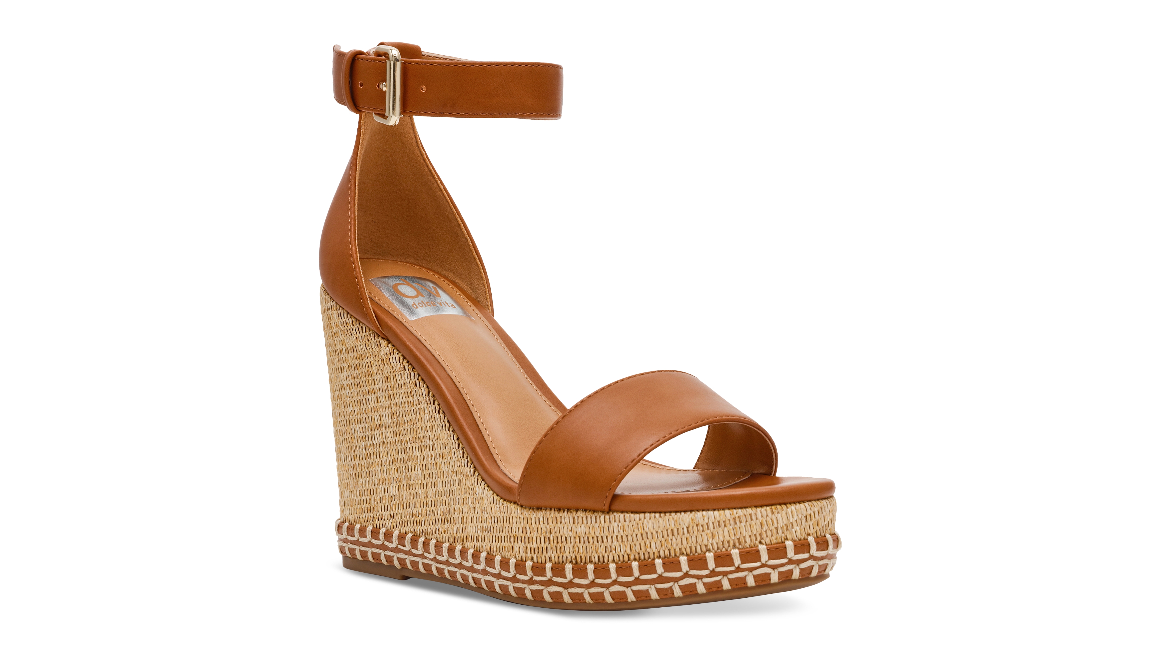 Dv Dolce Vita Women's Tammara Ankle-Strap Platform Whipstitch Wedge Sandals