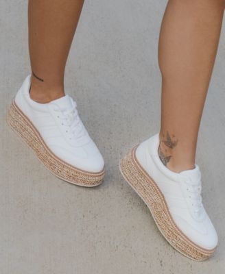 Women's Barkley Raffia Platform Lace-Up Sneakers