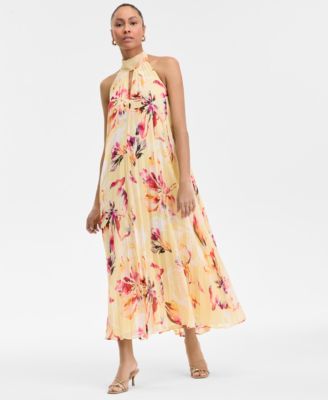 I.N.C. International Concepts - Women's Printed Pleated Halter Dress