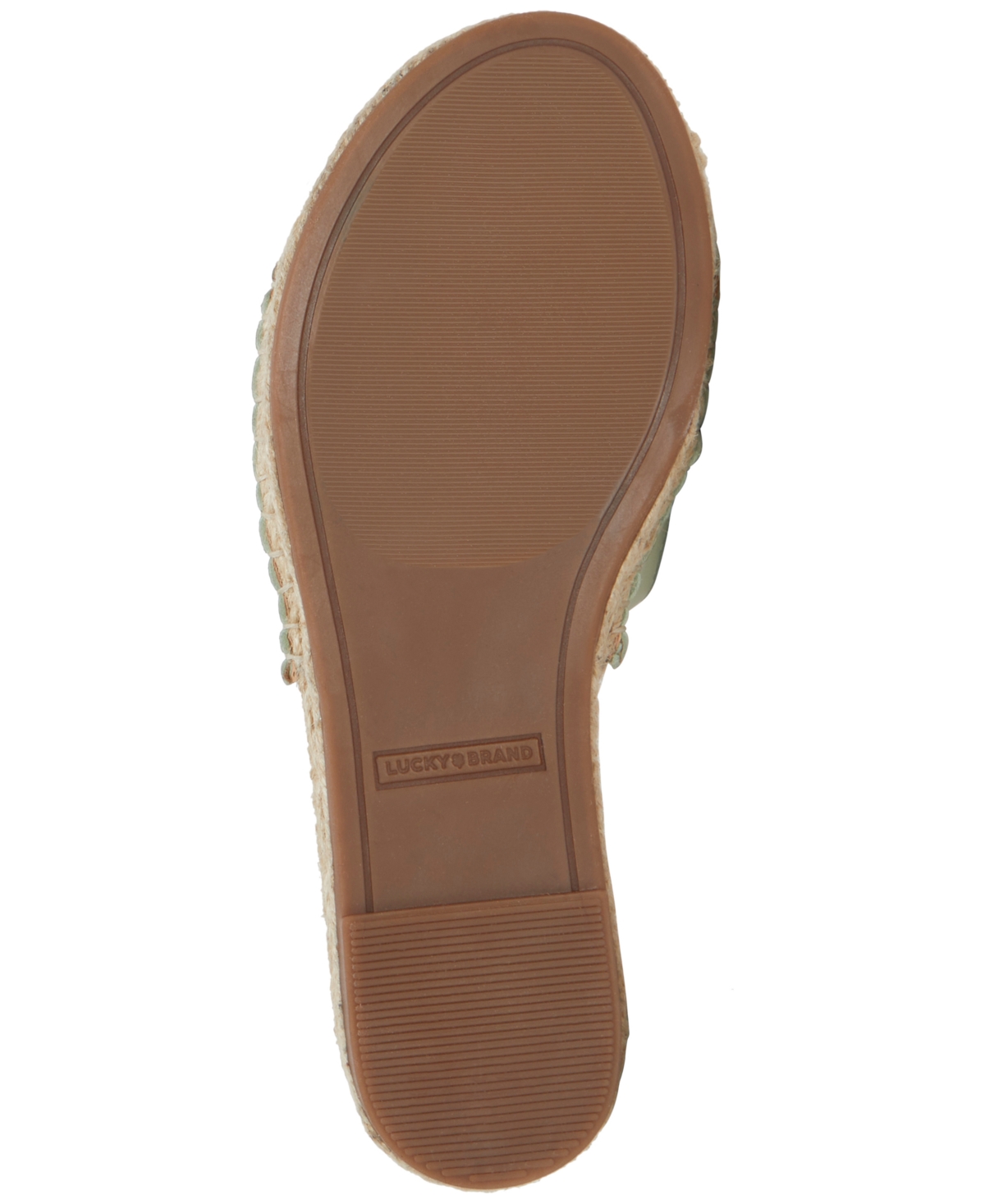 Shop Lucky Brand Women's Biricha Flower Flat Sandals In Peppermint Green Leather