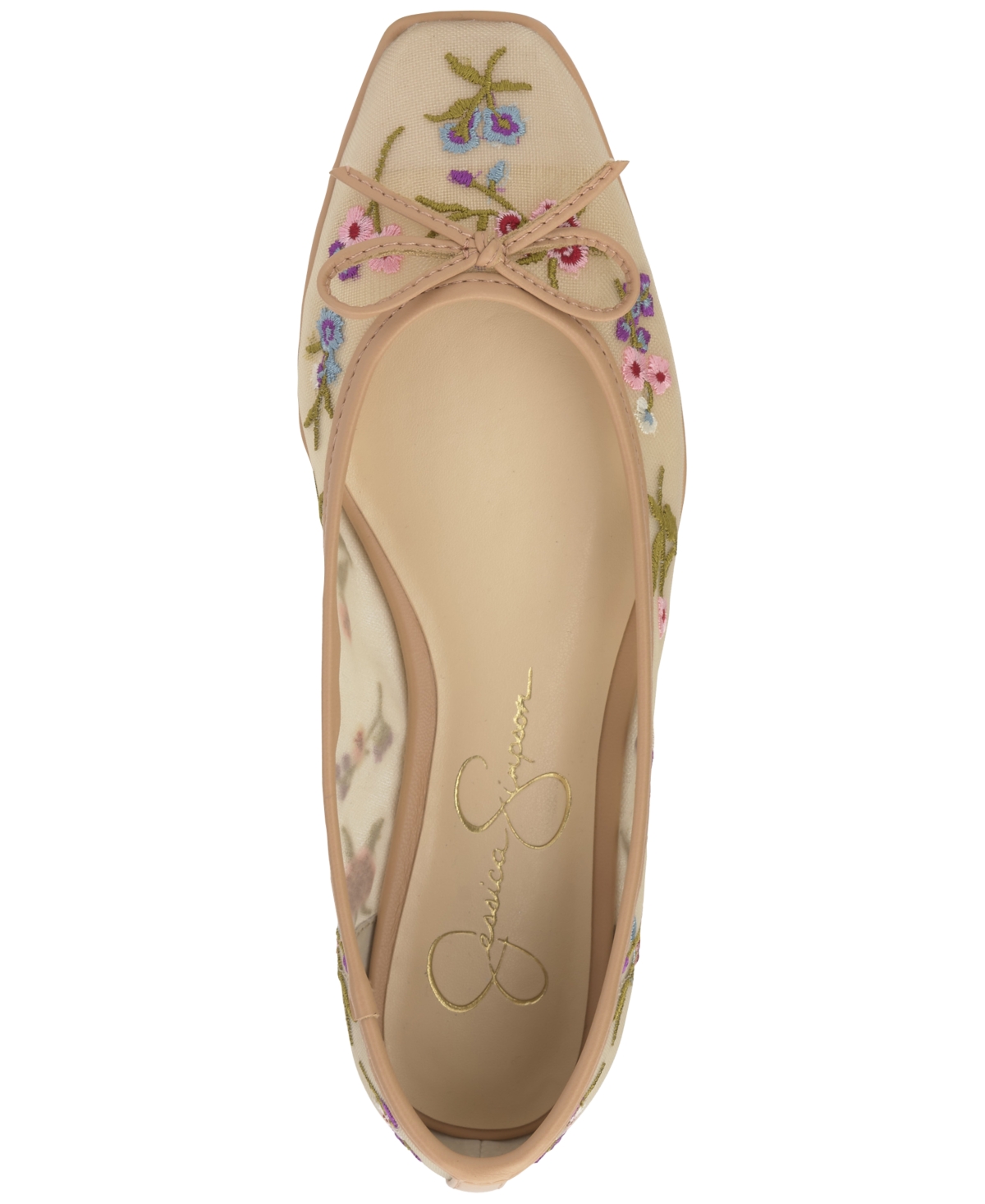 Jessica Simpson Vayrina Ballet Flat In Praline Floral Mesh