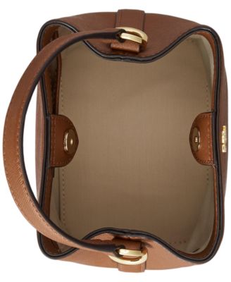 Crosshatch Leather Small Reese Bucket Bag