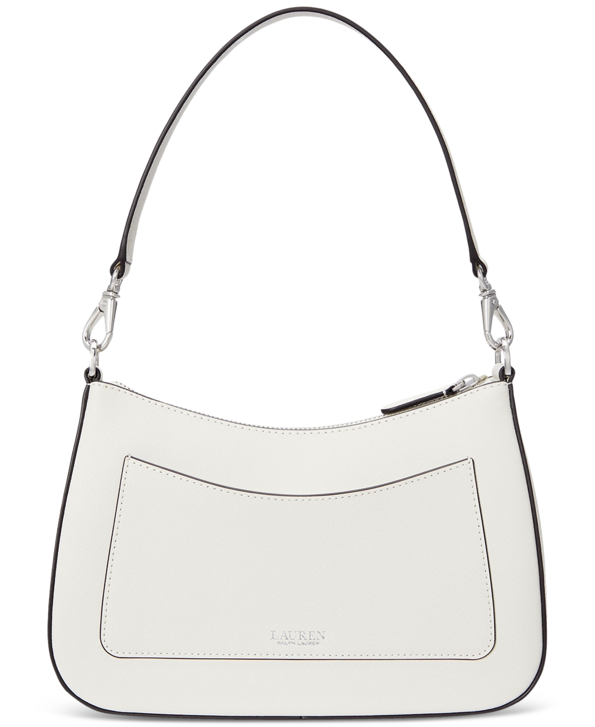 Ralph Lauren Women's Crosshatch Leather Medium Danni Shoulder Bag In Soft White