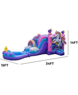 Unicorn Commercial Grade Bounce House Water Slide with Detachable Pool Combo
