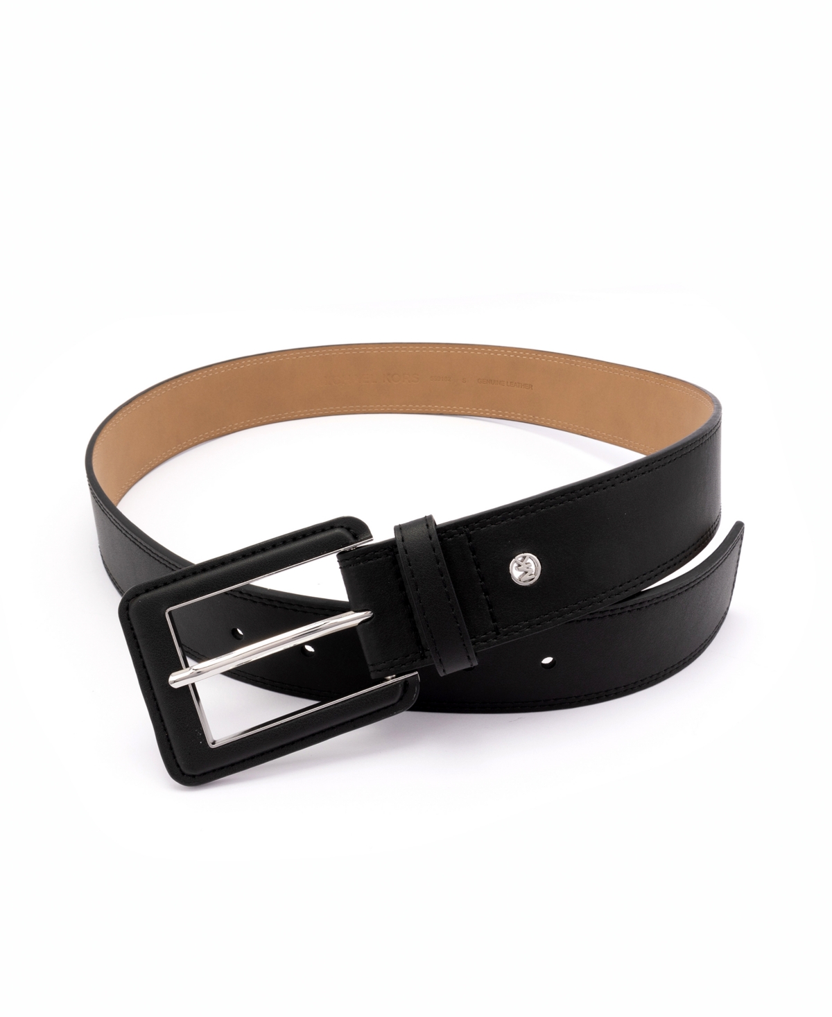 Michael Kors Women's 40mm Leather Belt In Black,silver