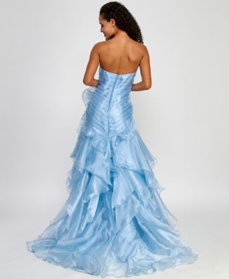 Juniors' Ruffled Strapless Ball Gown, Created for Macy's