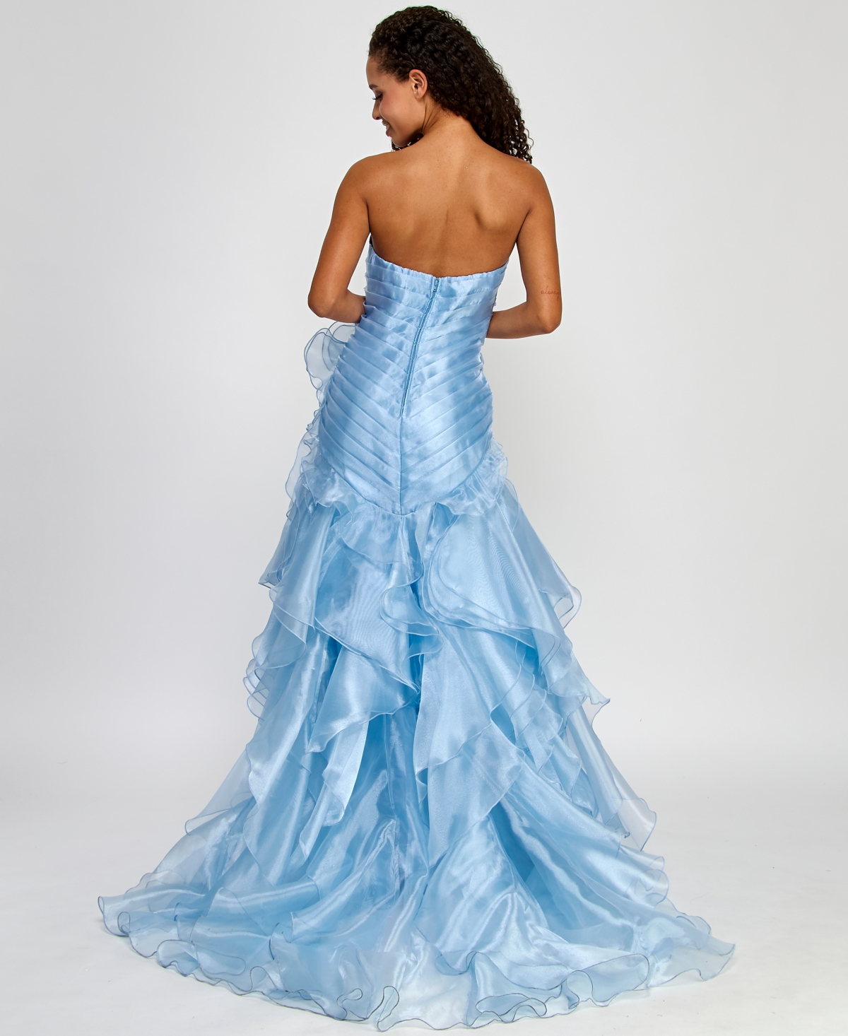 Say Yes Juniors' Ruffled Strapless Ball Gown, Created for Macy's