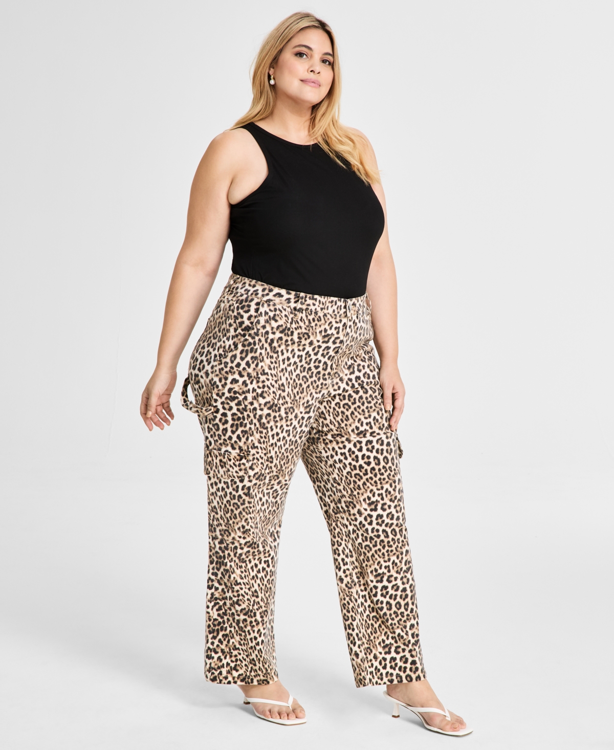 Trendy Plus Size High-Rise Cheetah-Print Jeans, Exclusively at Macy's - Clara Cheetah A