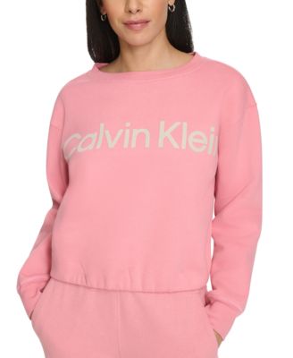 売れ筋商品|||カルバンクライン カットソー トップス レディース Performance Women's Flocked-Logo Fleece Sweatshirt Moonrock Calvin Klein Performance Women's Flocked-Logo Fleece