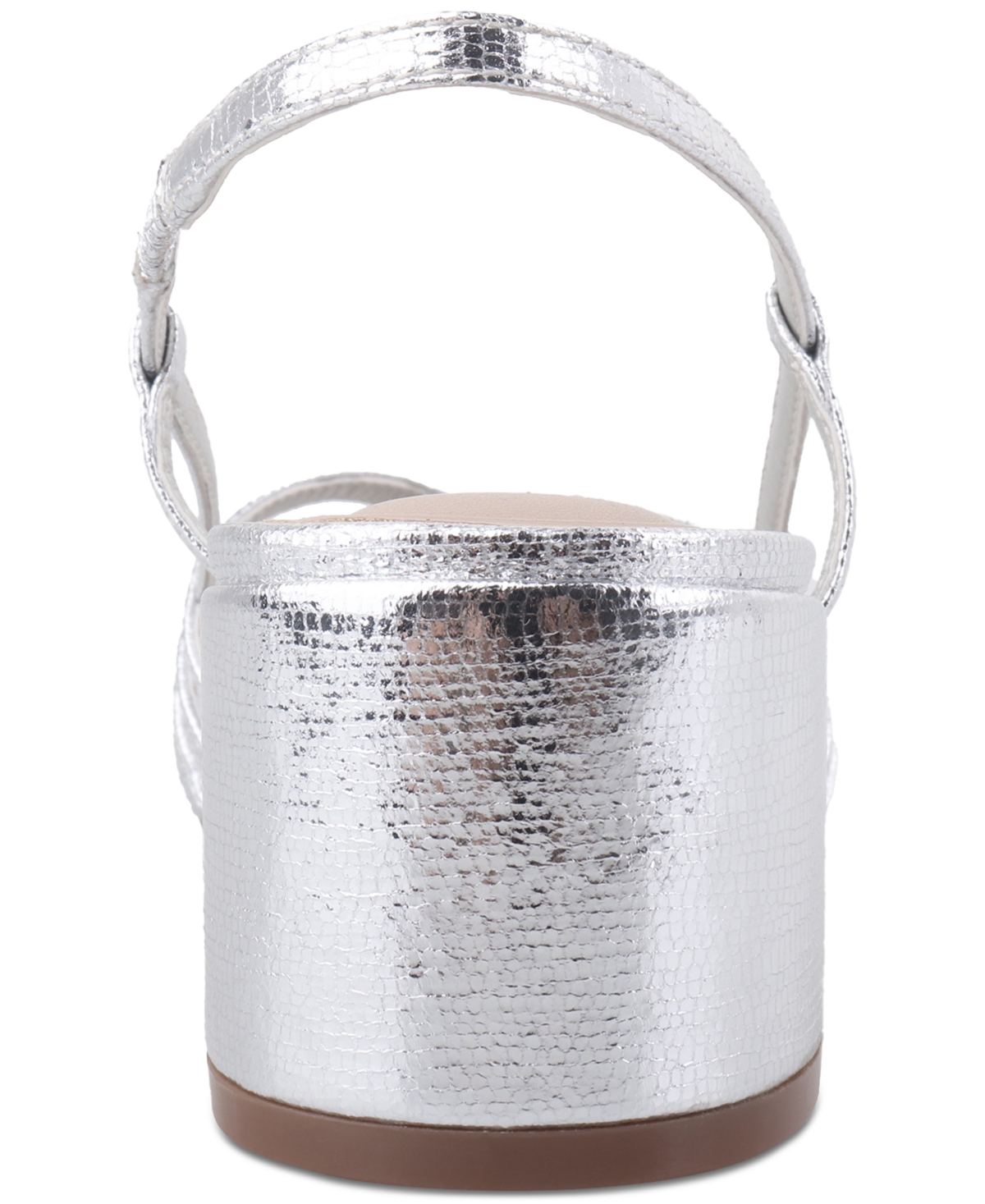 Shop Giani Bernini Women's Myrahh Cagey Slingback Block Heel Dress Sandals, Created For Macy's In Silver