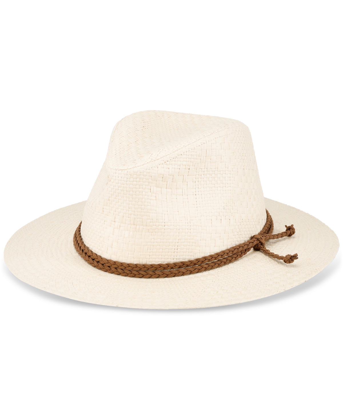 Levi's Men's Straw Panama Hat With Braided Faux-leather Band In Natural
