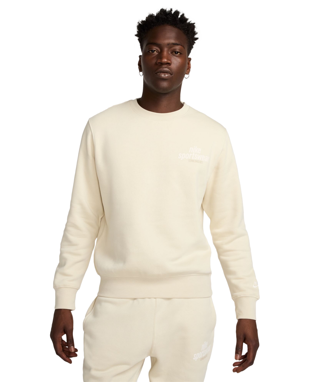 Men's Sportswear Club Crewneck Sweatshirt - Light Khaki/Sail