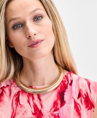 Gold-Tone Omega Chain Collar Necklace, 17" + 3" extender, Exclusively at Macy's