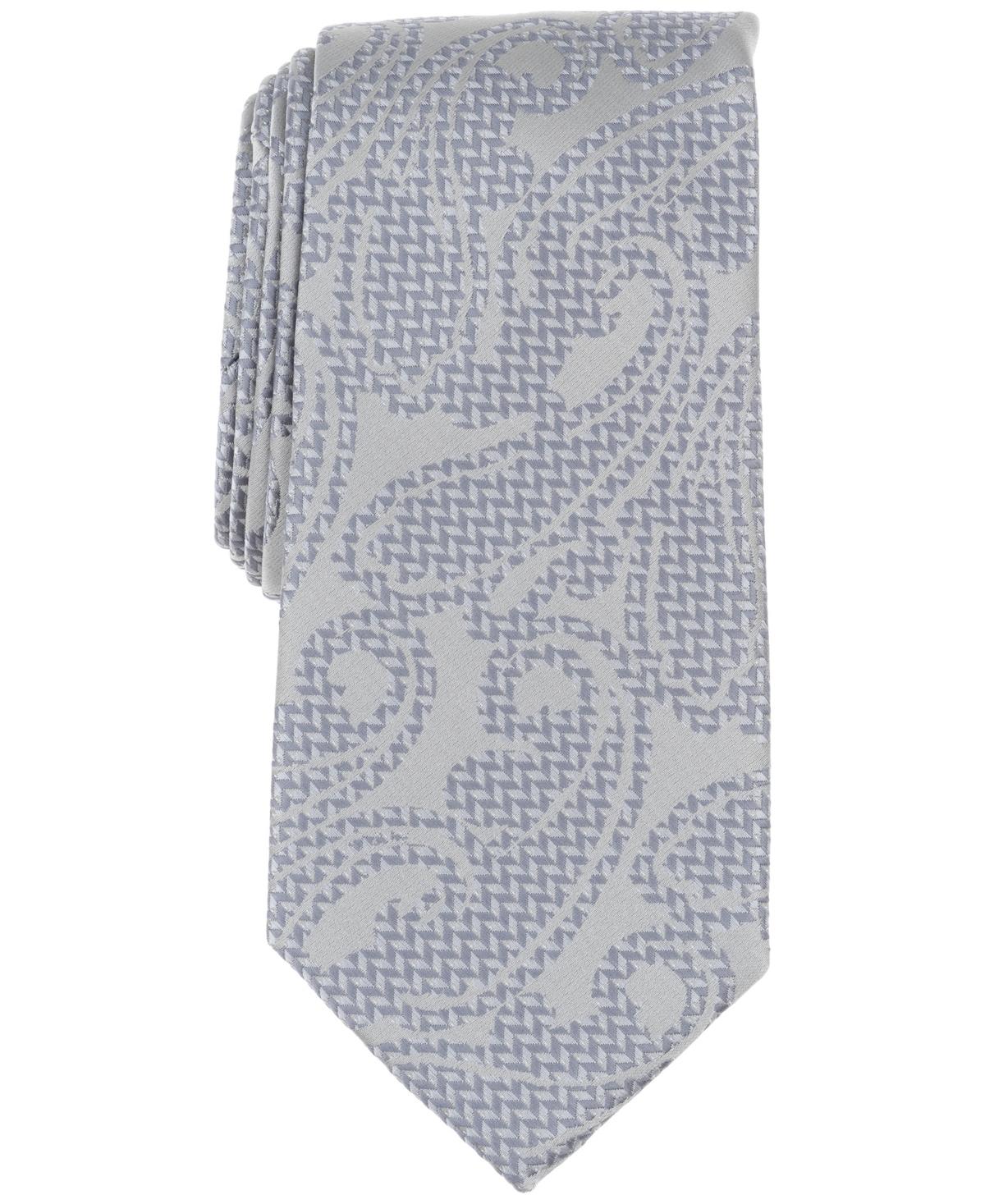 Perry Ellis Men's Cotter Paisley Tie In Silver