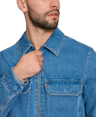 Men's Solid Full-Zip Shirt Jacket 