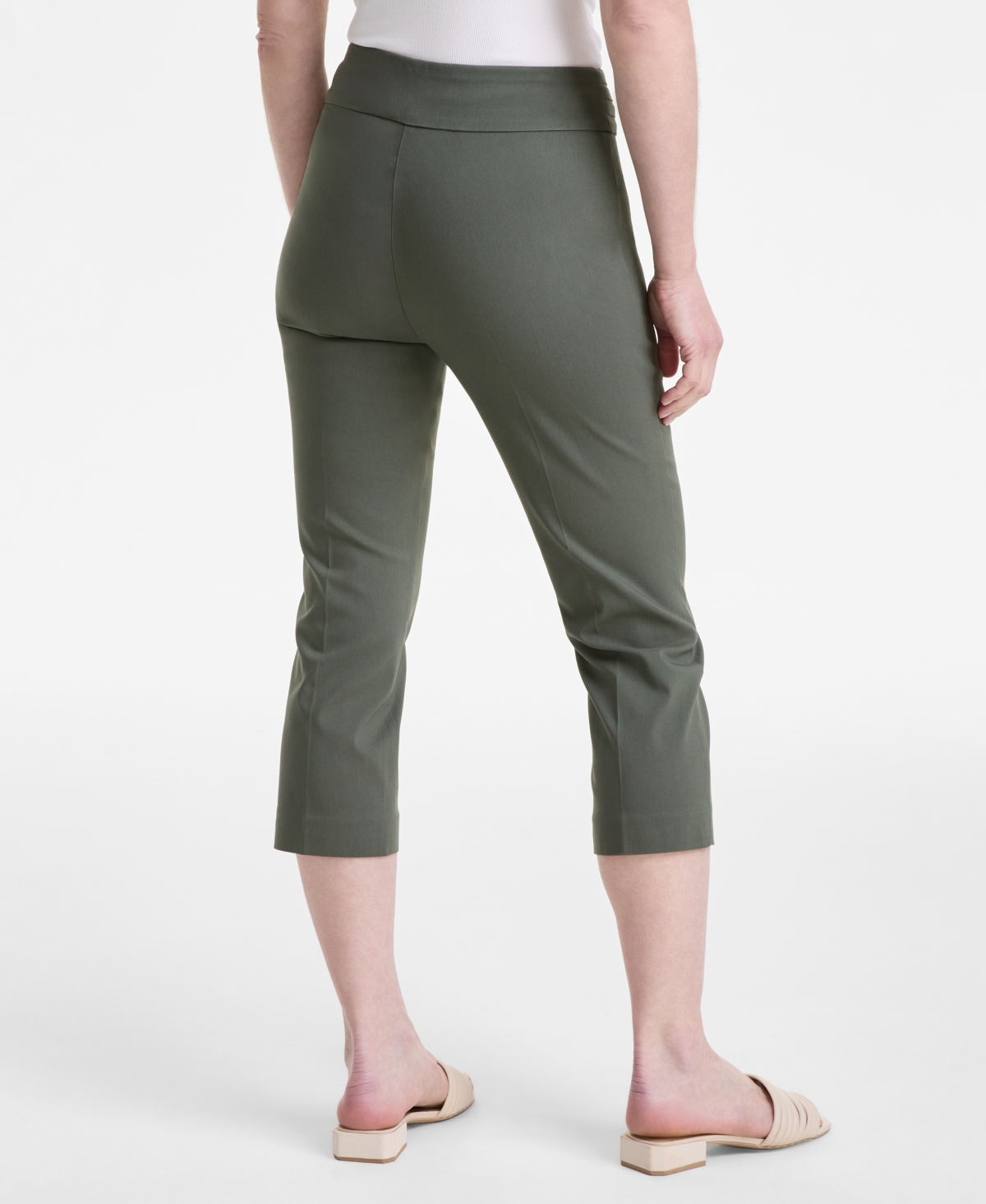 JM COLLECTION PETITE RIVET-DETAIL CAPRI PANTS, CREATED FOR MACY'S 