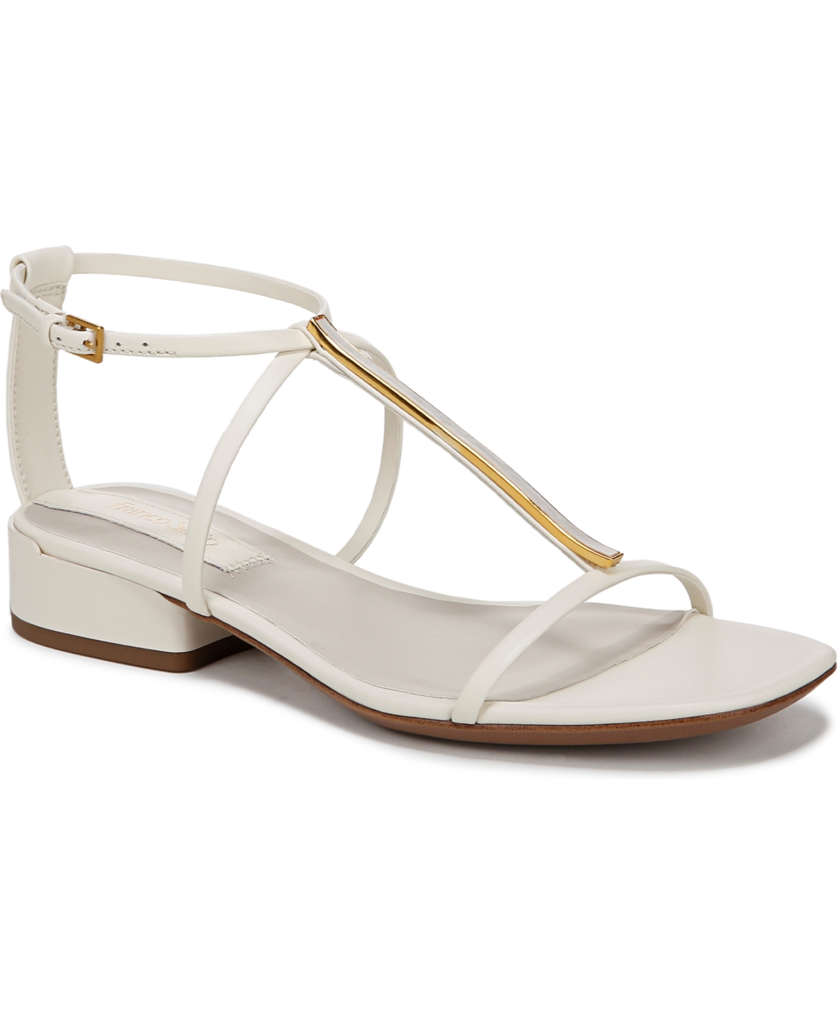 Franco Sarto Women's Misty Open Square Toe Strappy Sandals In Cream White Leather