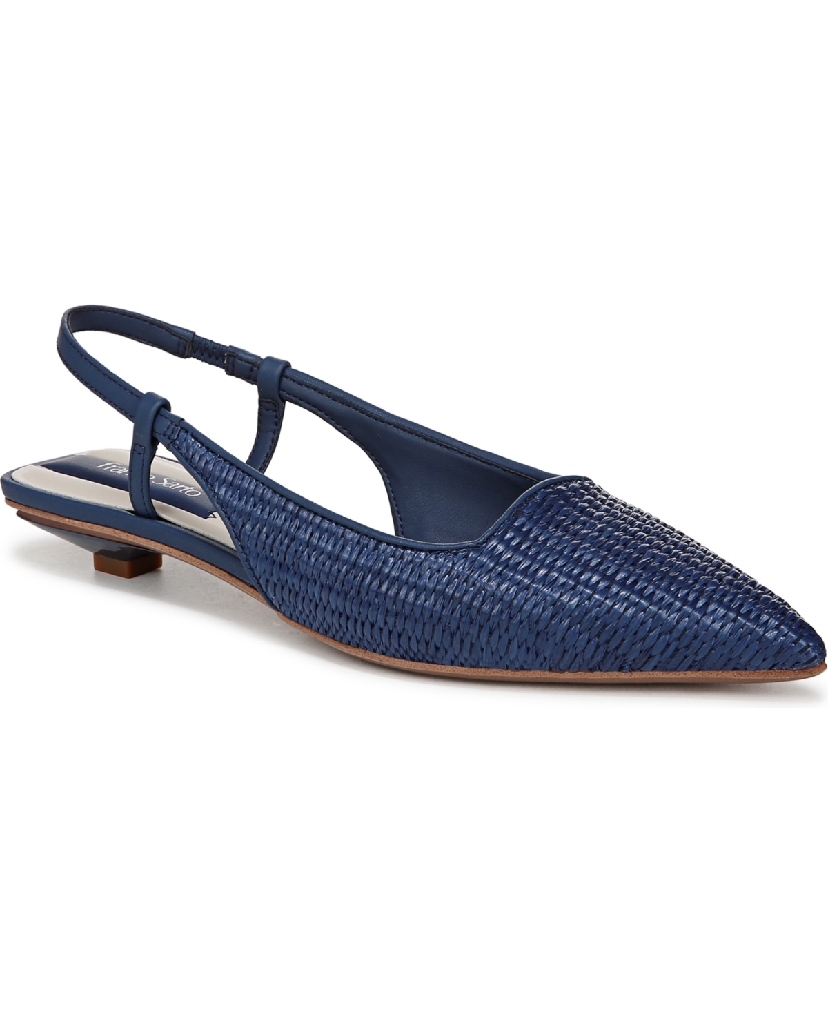 Franco Sarto Women's Palmira Pointed Toe Slingback Pumps In Navy Blue Raffia