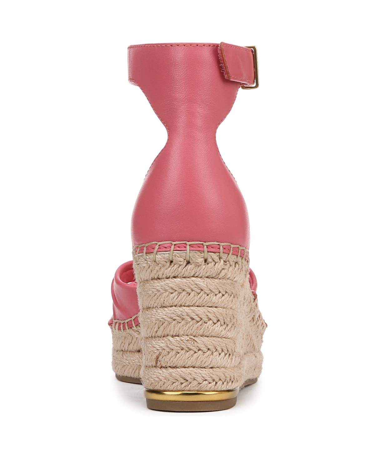 Franco Sarto Clementine Ankle Strap Platform Wedge Sandal In Strawberry Pink Leather