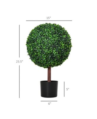 23.5" Inch Artificial Boxwood Topiary Tree Plant with Realistic Look