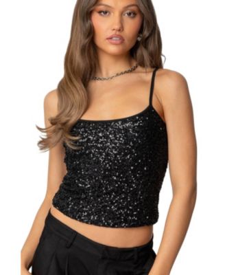 Womens Celene Sequin Tank Top
