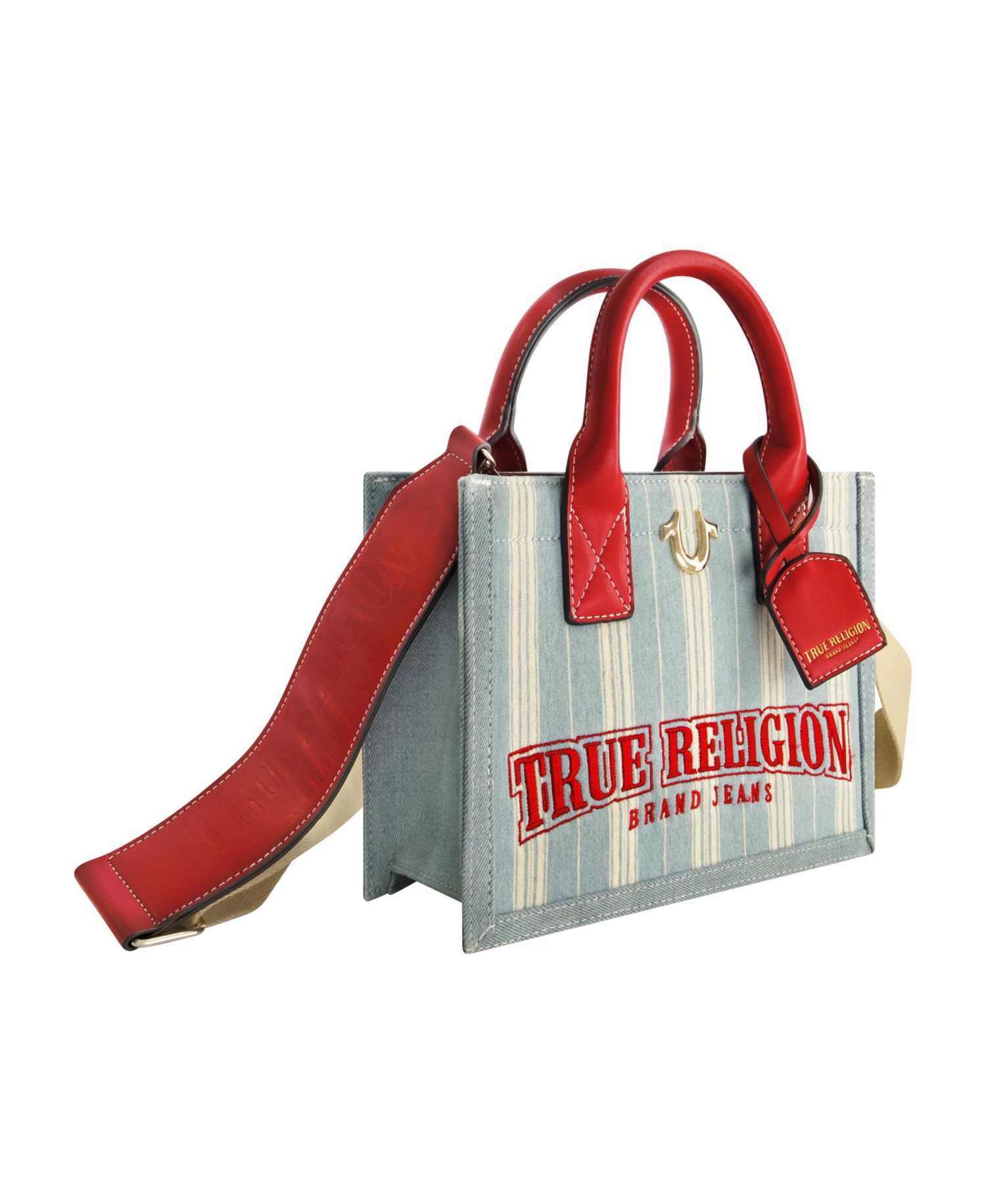 Denim Stripe Modern Tote