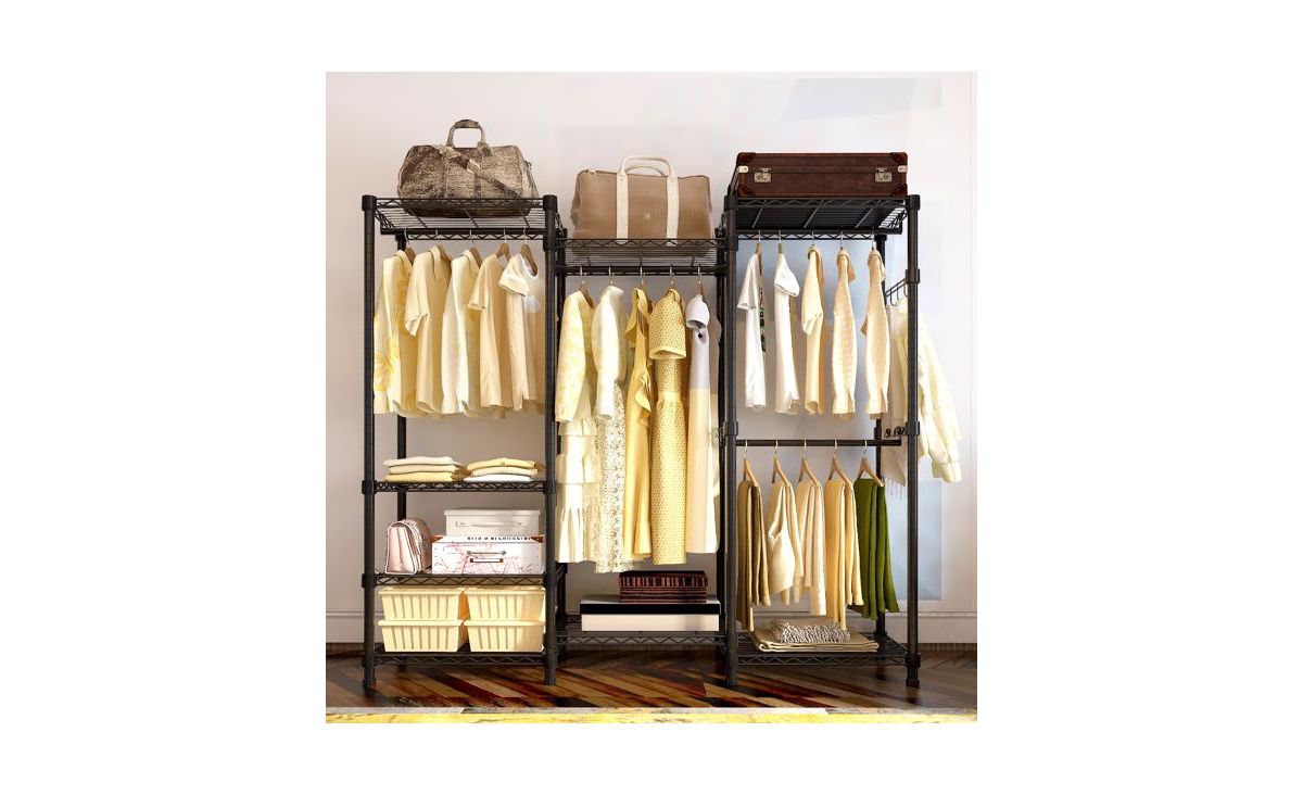 Wire Garment Rack for Easy Clothing Storage and Organization