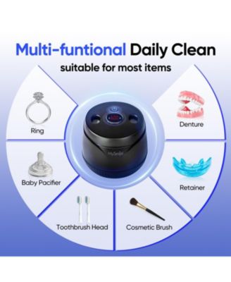 Ultrasonic Retainer Cleaner, 45kHz Retainer Cleaner Machine with Digital Timer, 200ML Portable Ultrasonic Retainer Jewelry Cleaner for Dentures, Aligner, Braces, Mouth Guard