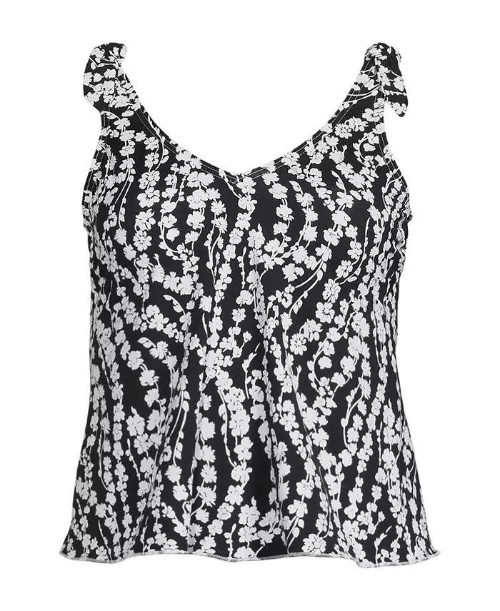 Women's Tie Shoulder Flutter Tankini Top 22.5" - thumbnail 3