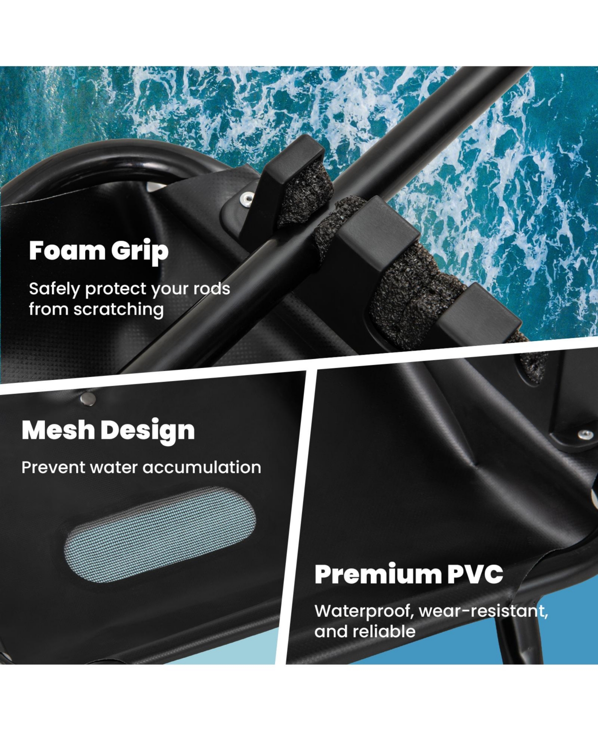 360° Rotatable Fishing Boat Accessory Set of 2 with Mount Bracket