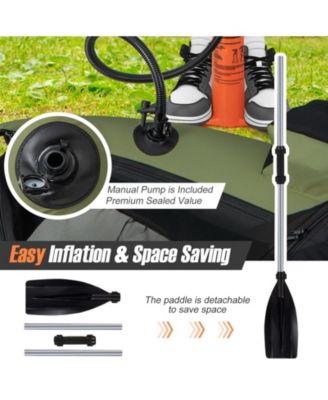 Inflatable Fishing Float Tube with Pump Storage Pockets and Fish Ruler