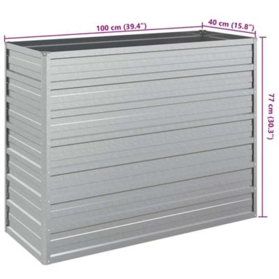 Garden Raised Bed Silver Galvanized steel 39.4 x 15.7 x 30.3 in