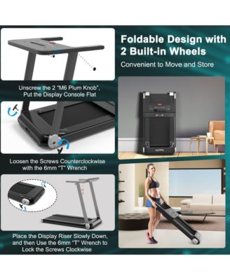 Electric Folding Treadmill Portable Cardio Running Machine w/ APP Control