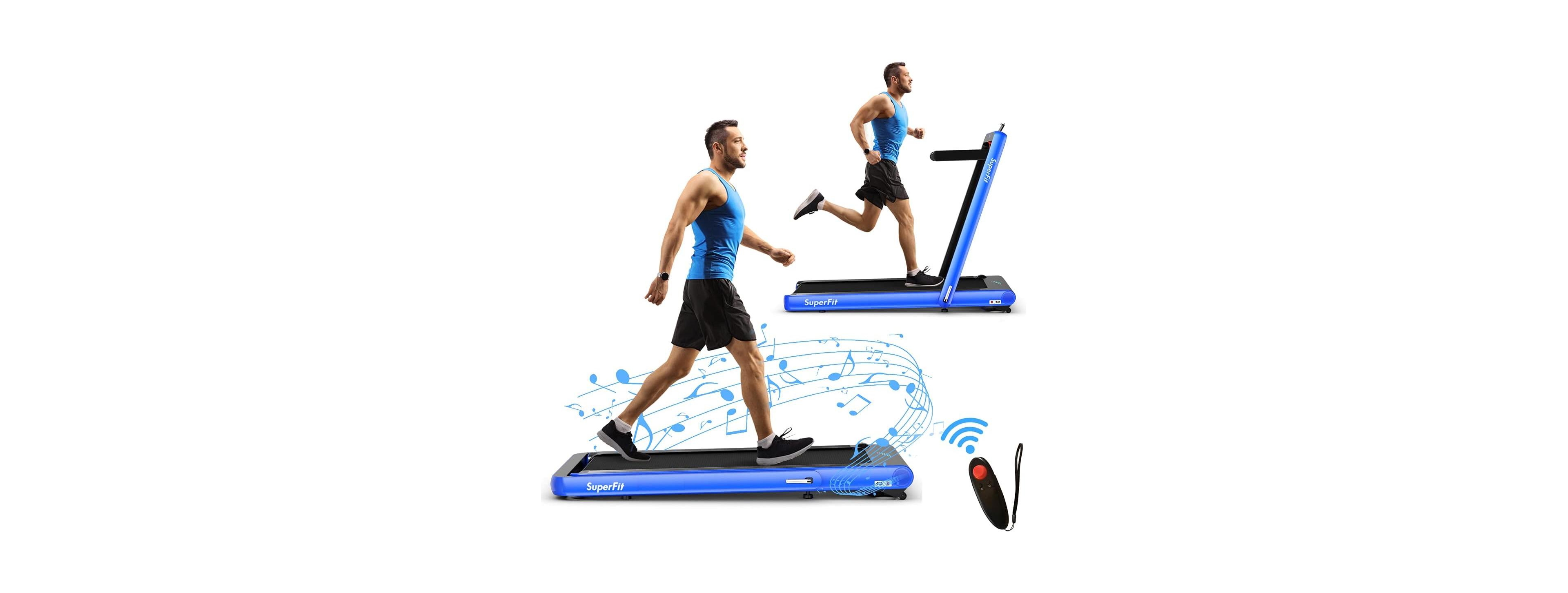 4.75HP 2 In 1 Folding Walking Pad Treadmill with Remote App Control