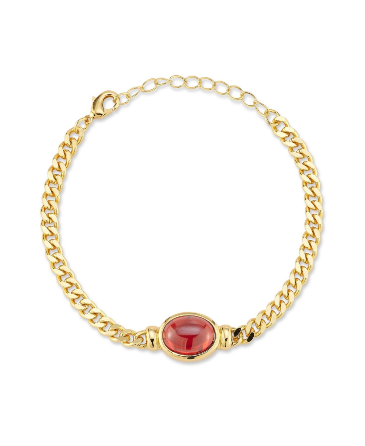 Gold Plated Crystal Curb Chain Bracelet - Gold