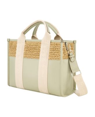Raffia Logo Webbing Modern Tote