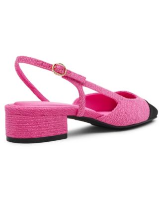 Women's Nia Block Heel Cap Toe Slingback Flats