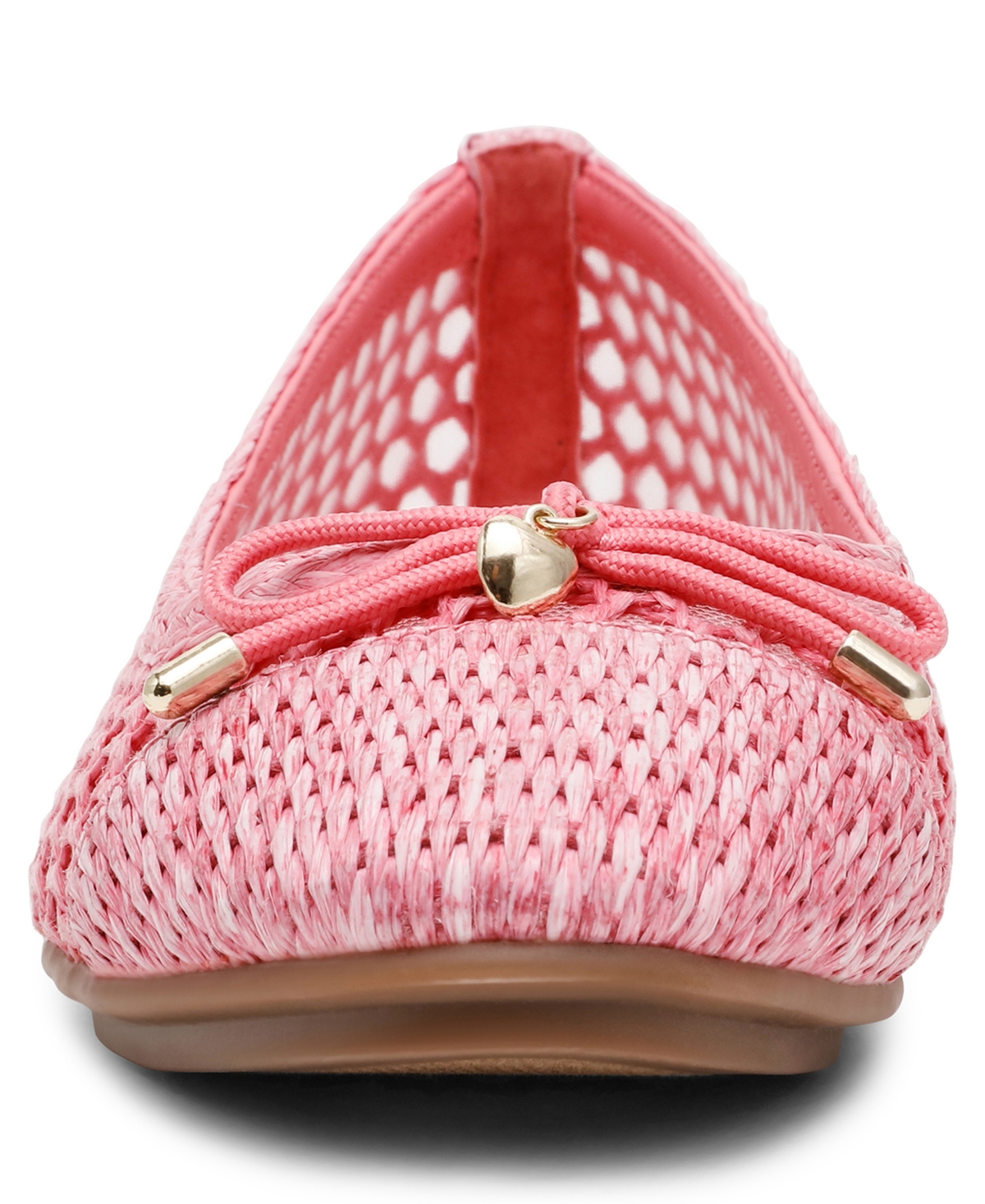 Anne Klein Luci Cap Toe Ballet Flat In Pink Raffia