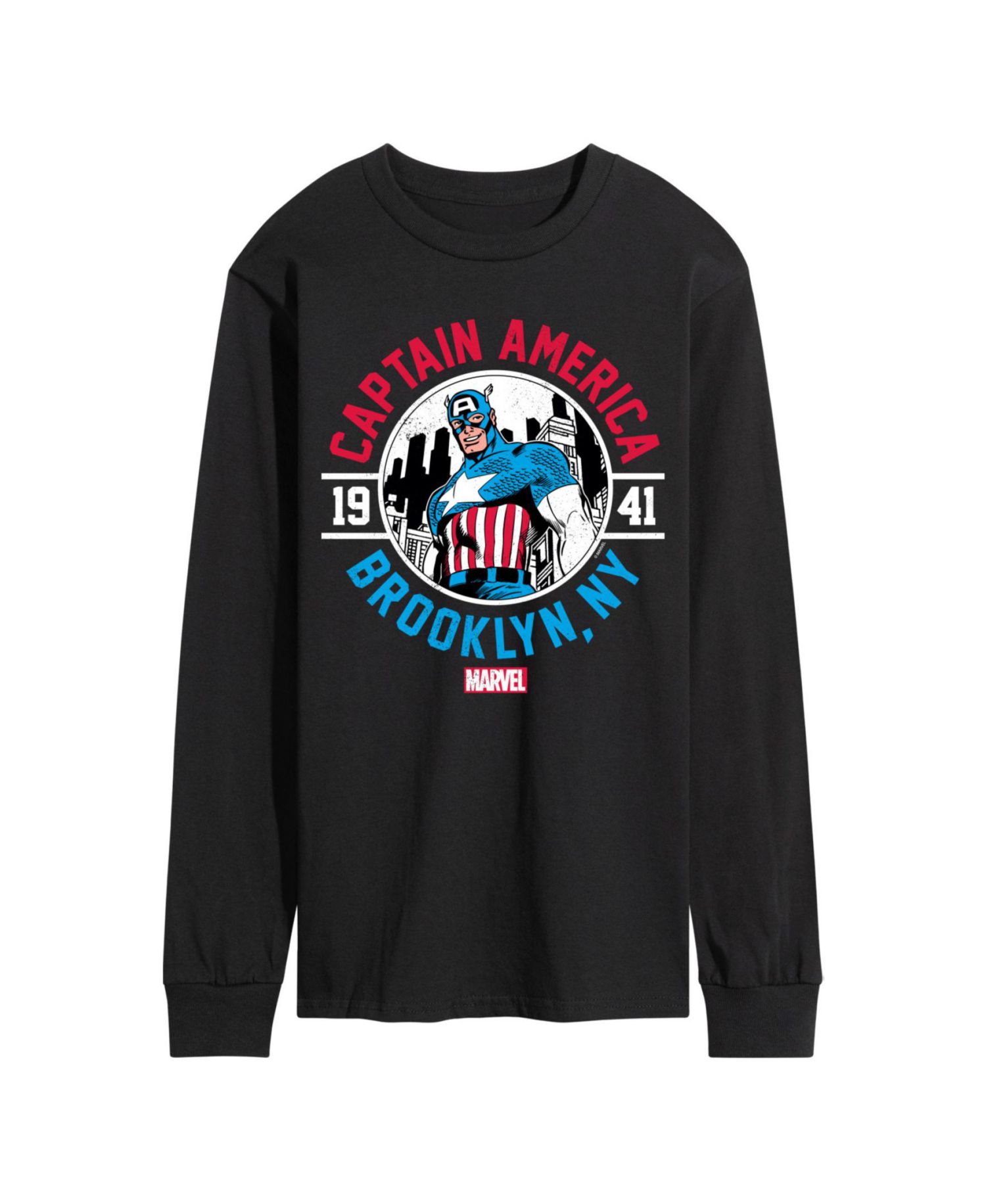 Men's Captain America Brooklyn NY Long Sleeve T-Shirt