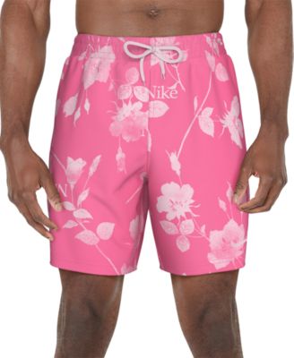 Men's 7" Floral Print Volley Shorts with Boxer Liner