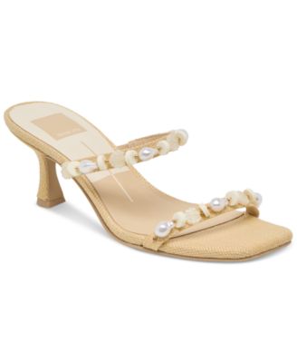Dolce Vita - Women's Grason Beaded Double-Band Kitten-Heel Dress Sandals