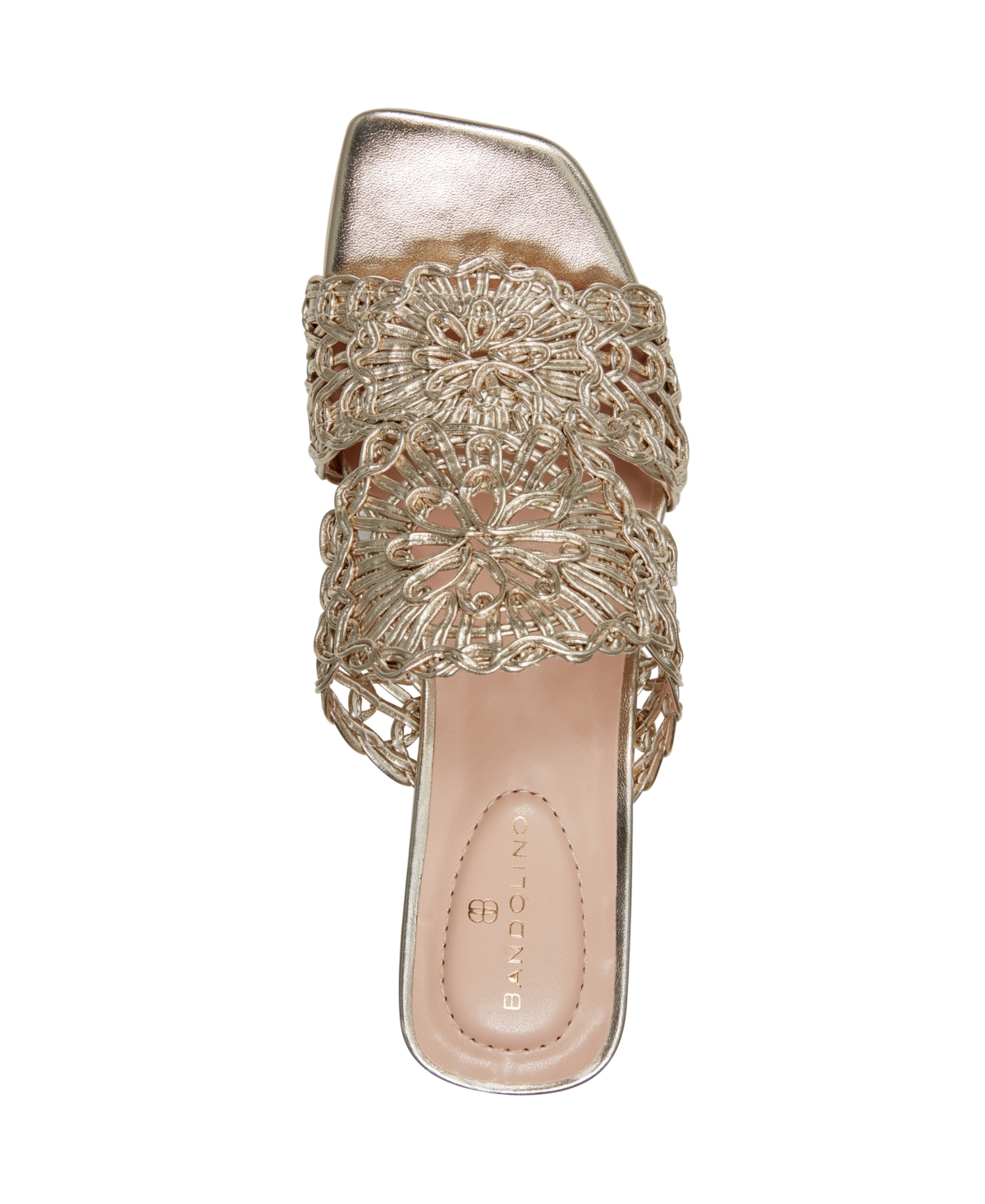 Shop Bandolino Women's Melvana Woven Kitten Heel Sandals In Gold