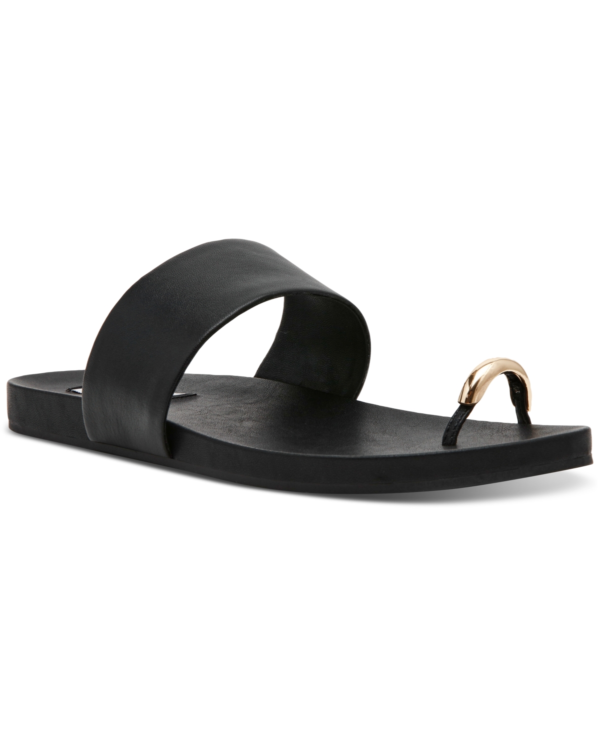 Steve Madden Women's Dove Toe-ring Sandals In Black Leather