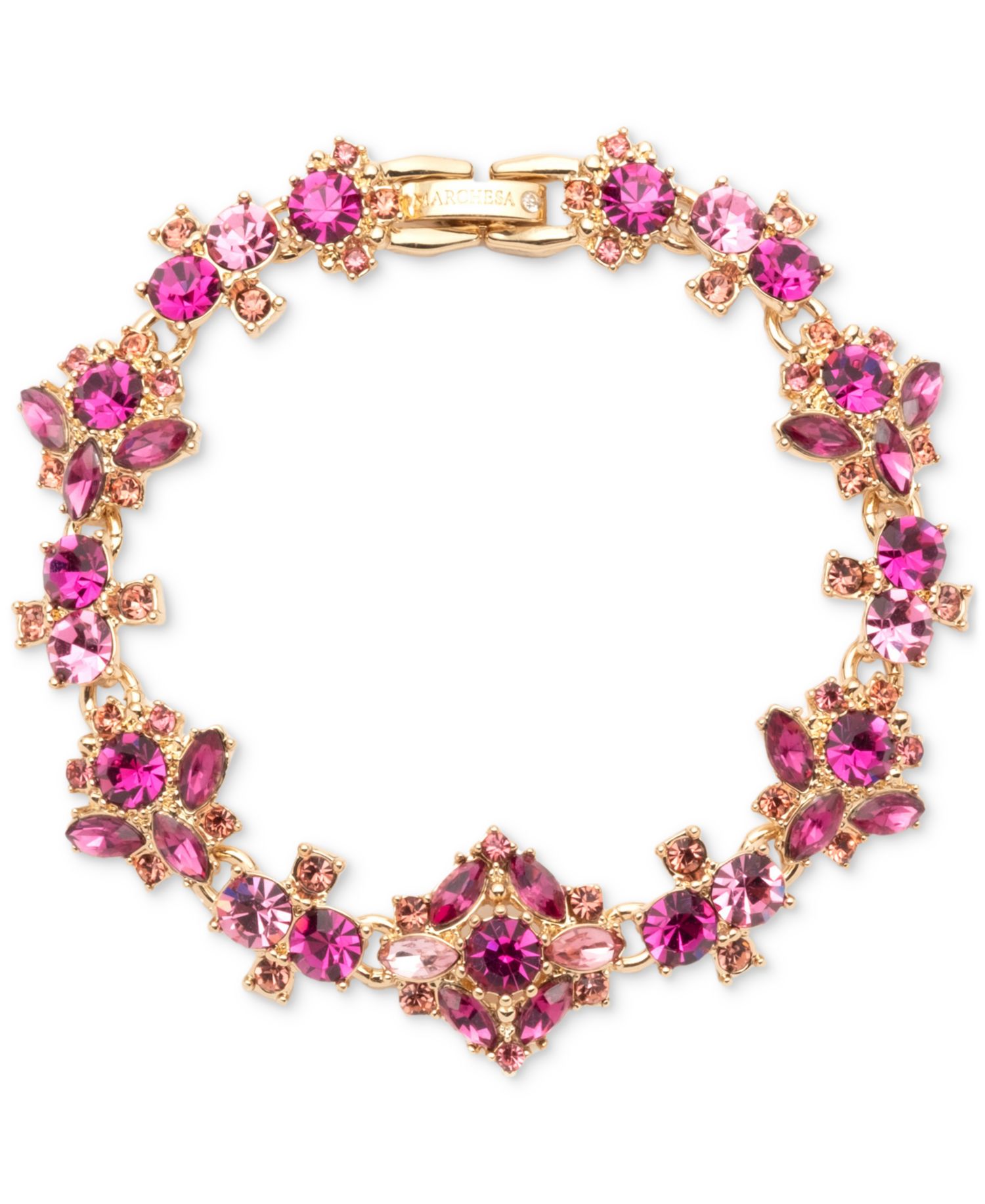Gold-Tone Multi-Stone Flex Bracelet