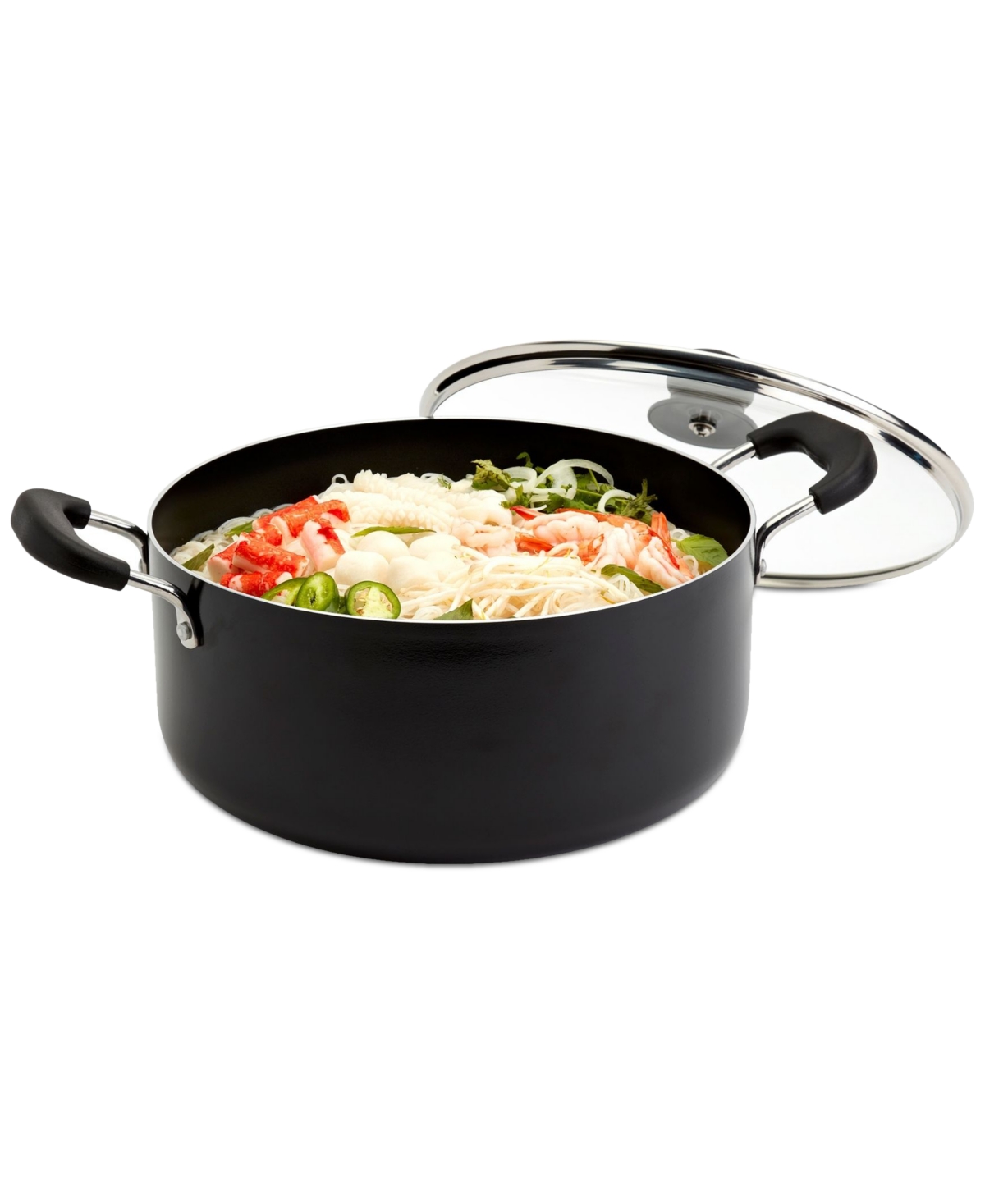 Infuse 8-qt. Aluminum Nonstick Family Cooker & Lid In Black