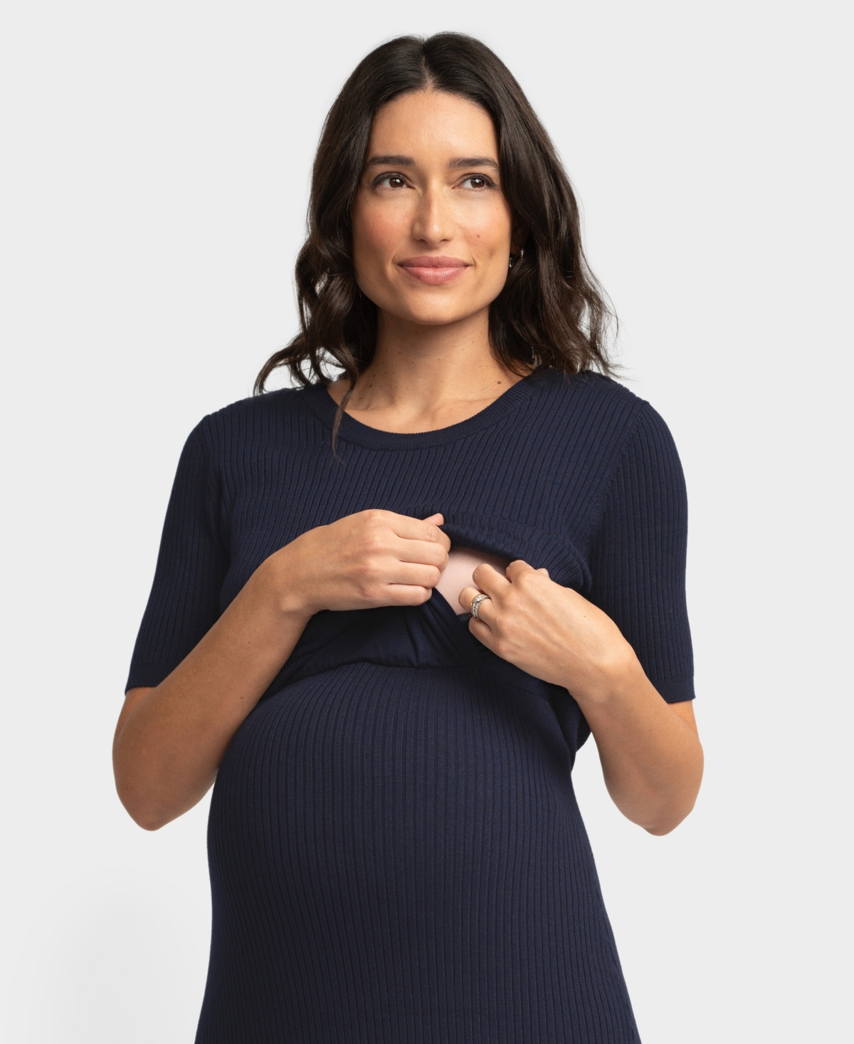 Shop Seraphine Women's Maternity Nursing Dress In Navy