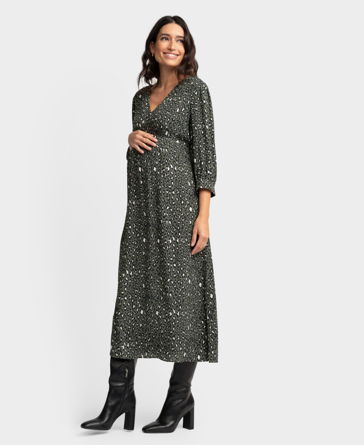 Shop Seraphine Women's Maternity Animal Print Midi Dress